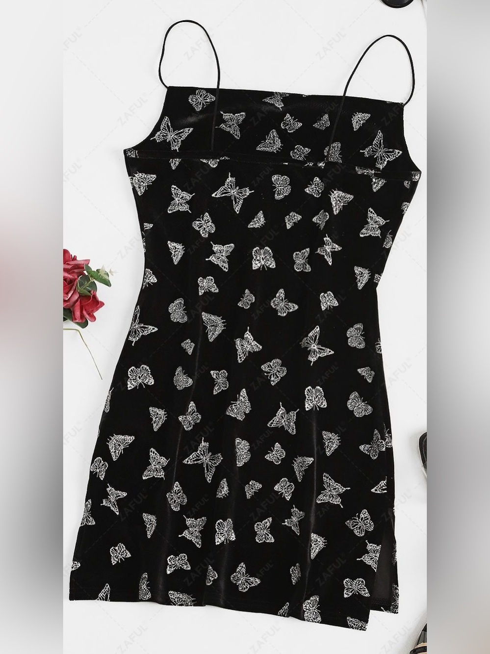 NWOT Whimsigoth Butterfly Print Velvet Mini Dress Womens Sz 8 Y2K 90’s Fairycore